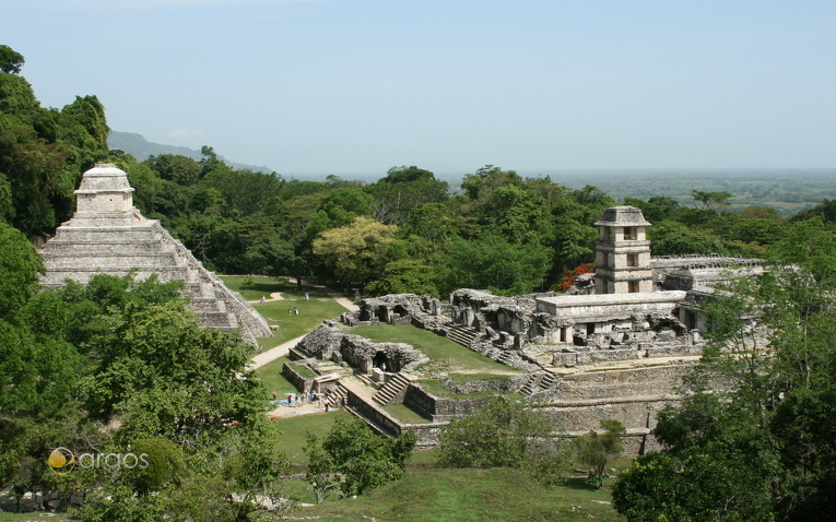Archäologische Fundstätte Palenque im Dschungel von Chiapas