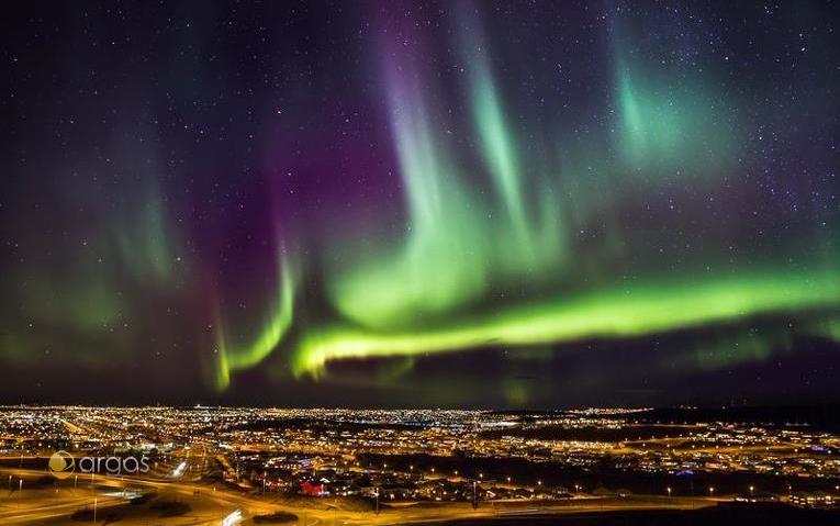 Polarlichter über Reykjavik / Island