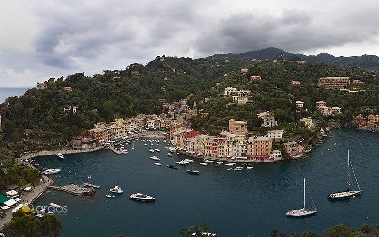 Panoramablick vom Castello Brown über Portofino