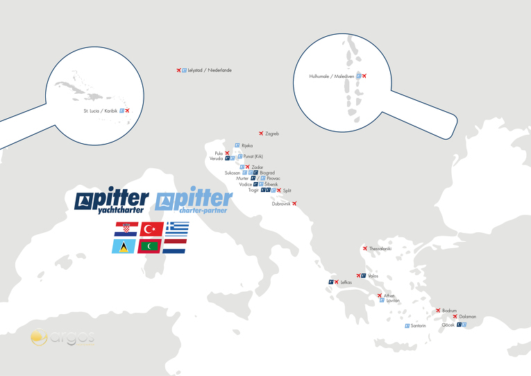 Karte Pitter Yachtcharter