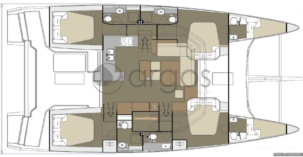 dufour 48 catamaran layout